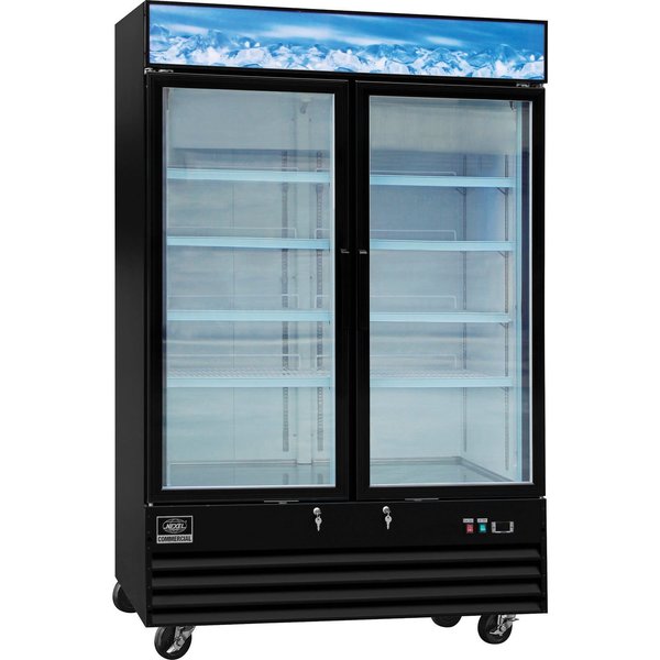 Nexel 2 Door Merchandiser Freezer, 45 Cu. Ft., 53-1/8W x 31-7/8'D x 79-3/8H D1.2BM2F-HC